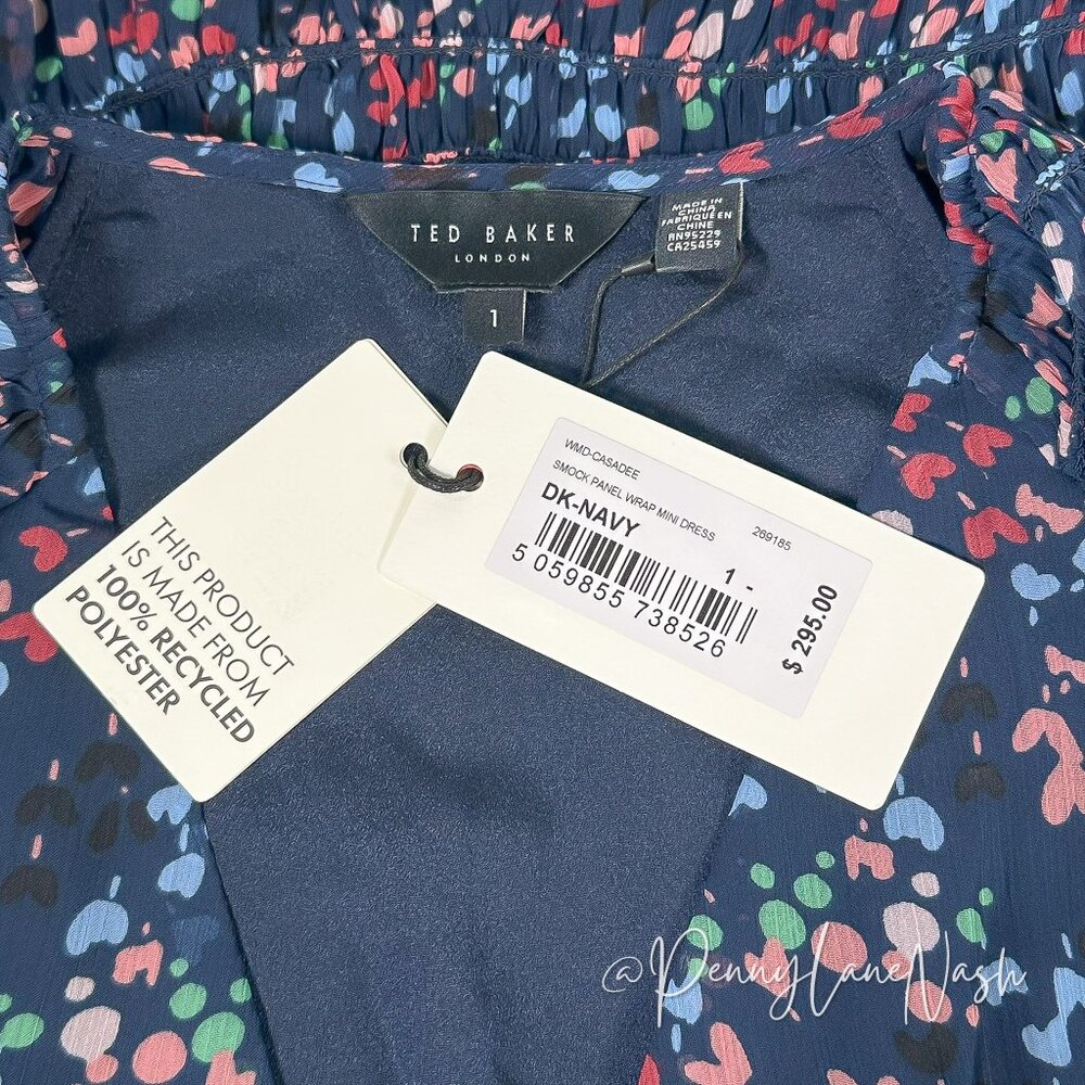 Ted Baker Casadee Smock Panel Wrap Mini Dress Size 1/S - Picture 6 of 14